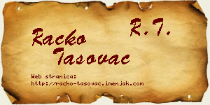 Racko Tasovac vizit kartica
